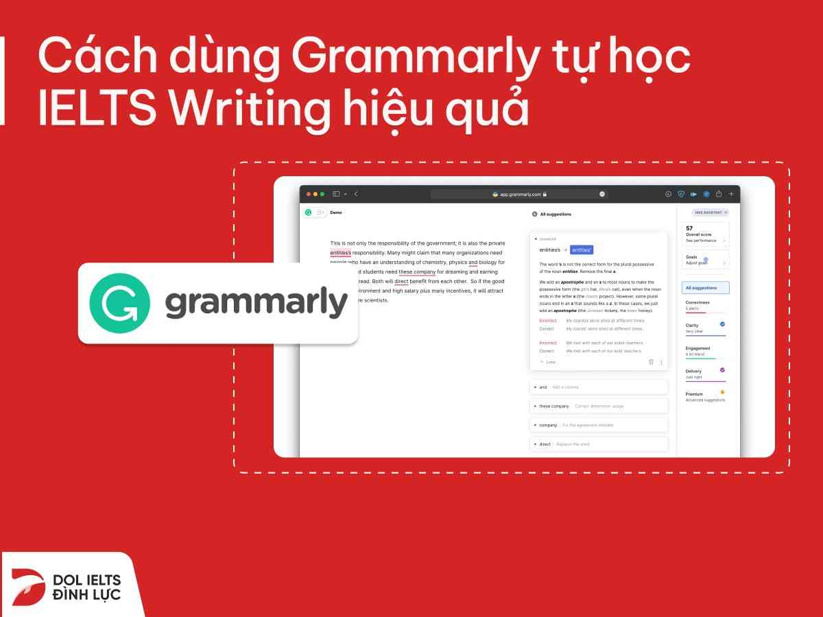 cách dùng grammarly học ielts writing