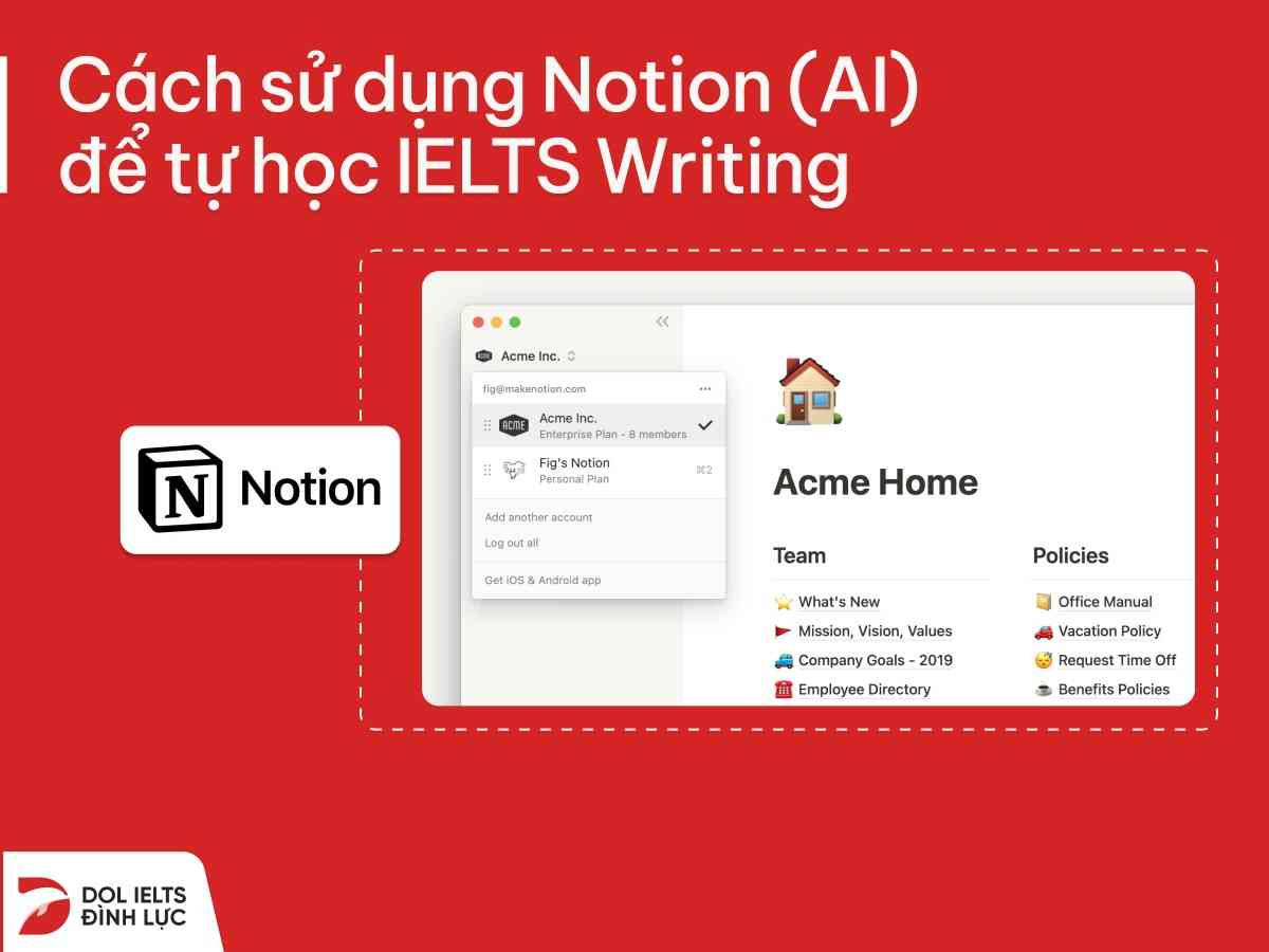 cách sử dụng notion ai để tự học ielts writing