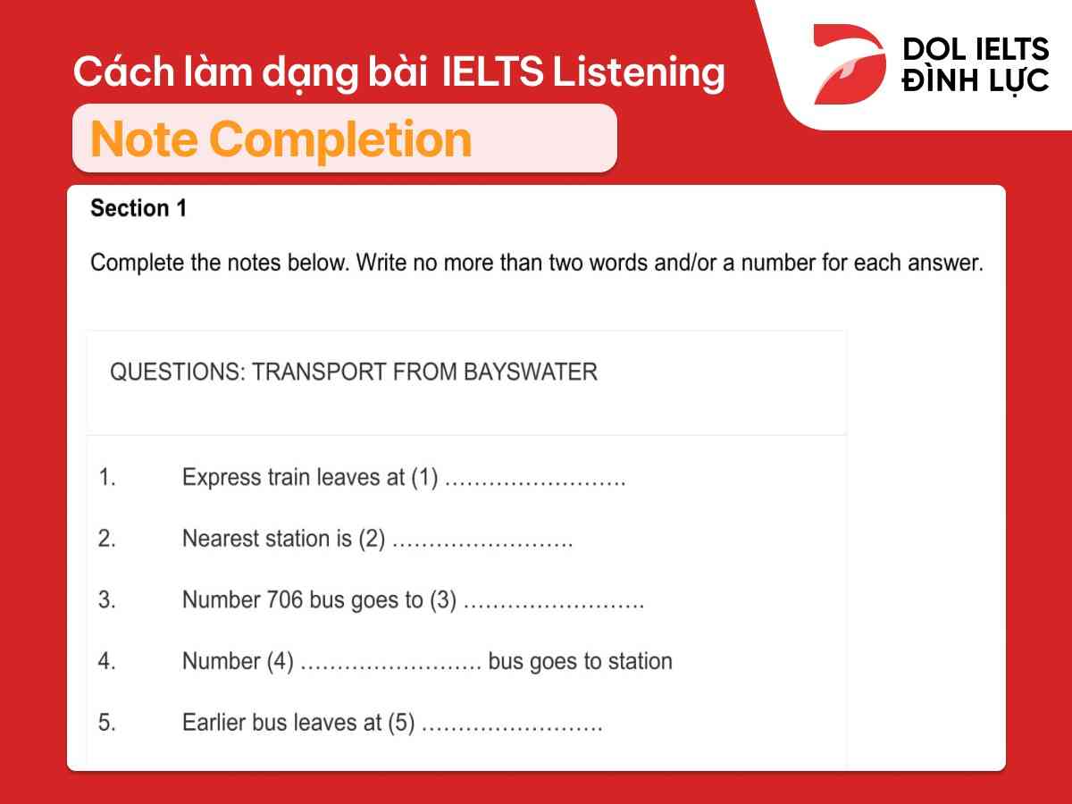 ielts listening note completion