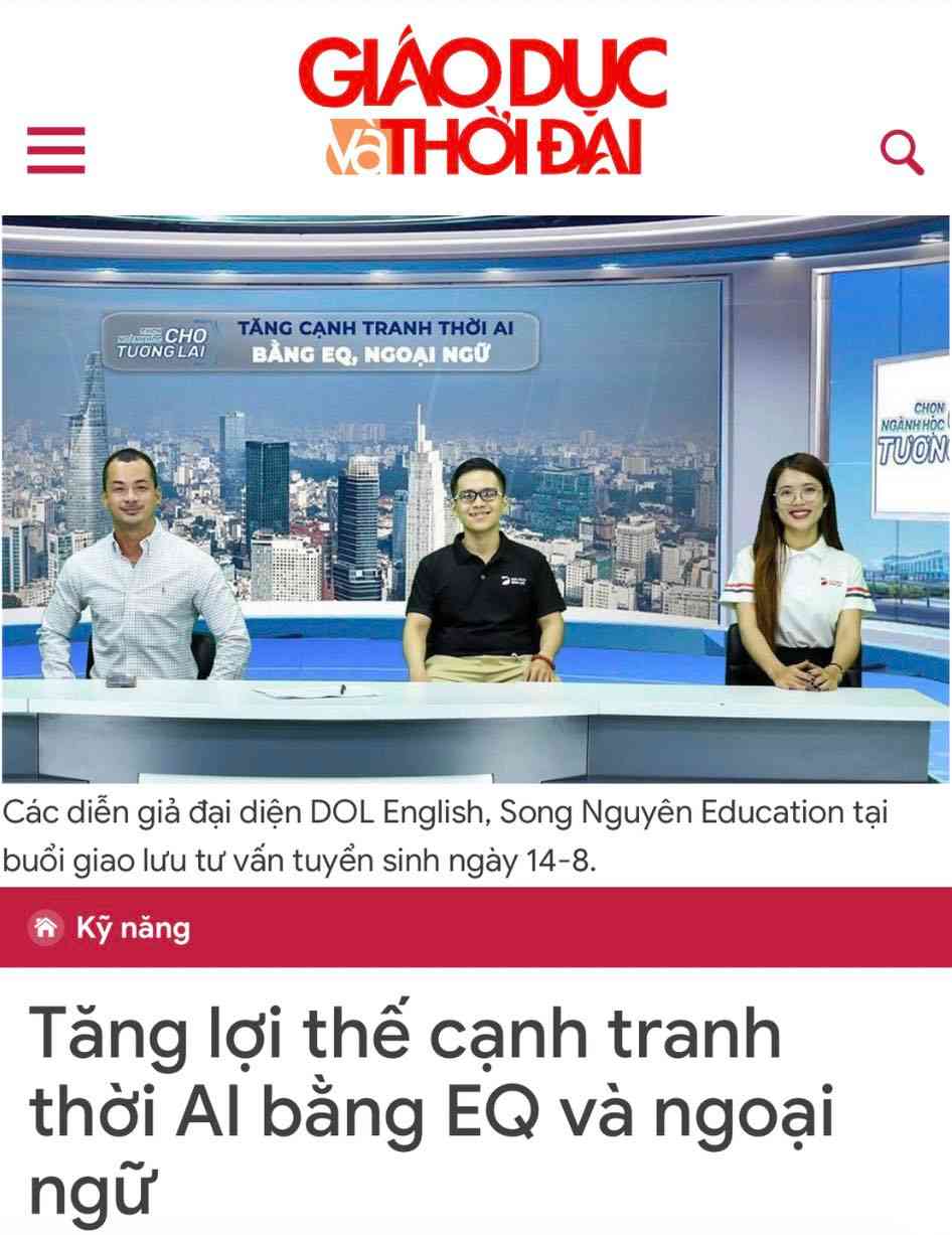 Hàng loạt báo đưa tin về DOL và Linearthinking – chương trình học tiếng Anh kết hợp rèn EQ, gia tăng lợi thế cạnh tranh trong thời đại AI